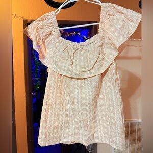 Elegant Cream Off-Shoulder Top